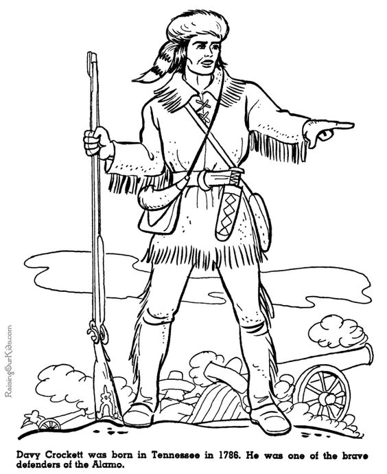 564x690 Davy Crockett Coloring Pages
