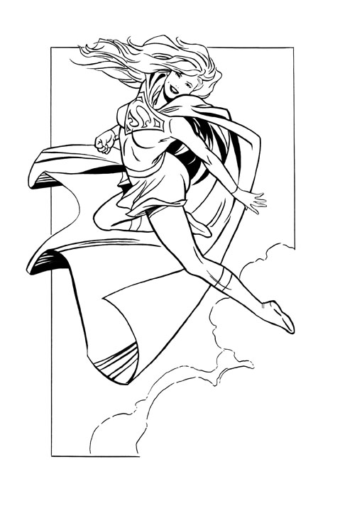 510x723 Supergirl Comic Colouring Page Coloring Pages