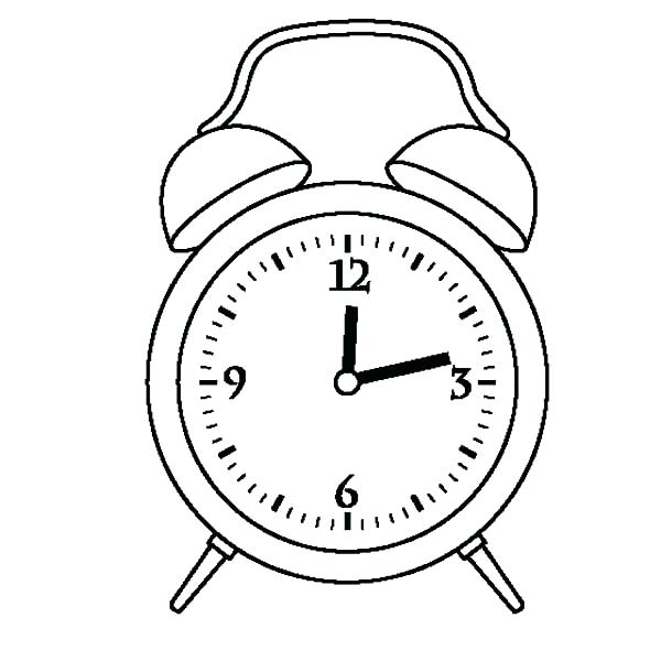 600x600 Alarm Clock Drawing Alarm Clock Twelve Coloring Pages Old Alarm