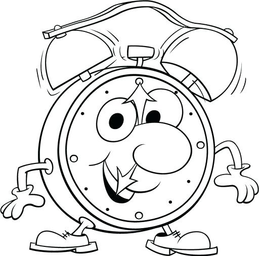 512x506 Clock Coloring Page Clock Coloring Page Alarm Clock Expensive