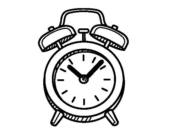 600x470 Old Alarm Clock Coloring Page