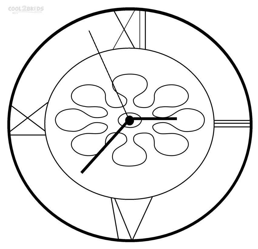 850x819 Printable Clock Coloring Pages For Kids