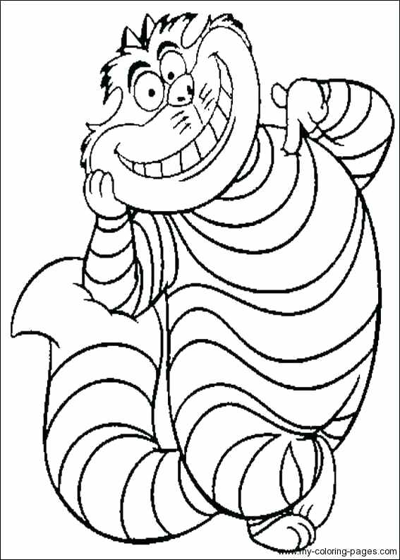 567x793 Alice Wonderland Coloring Book Drinking Tea With Cat In Wonderland