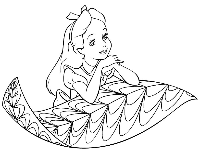 816x620 Alice Wonderland Coloring Pages Free Printables For Girls