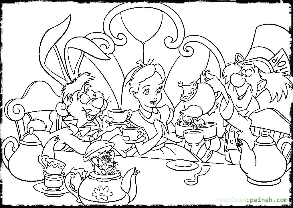 1024x728 Alice In Wonderland Coloring Page Colorg Alice In Wonderland