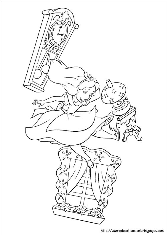 567x794 Alice In Wonderland Coloring Pages Free For Kids