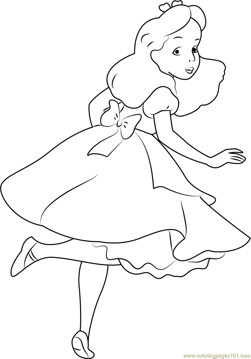 800x1140 Alice Looking Back Coloring Page
