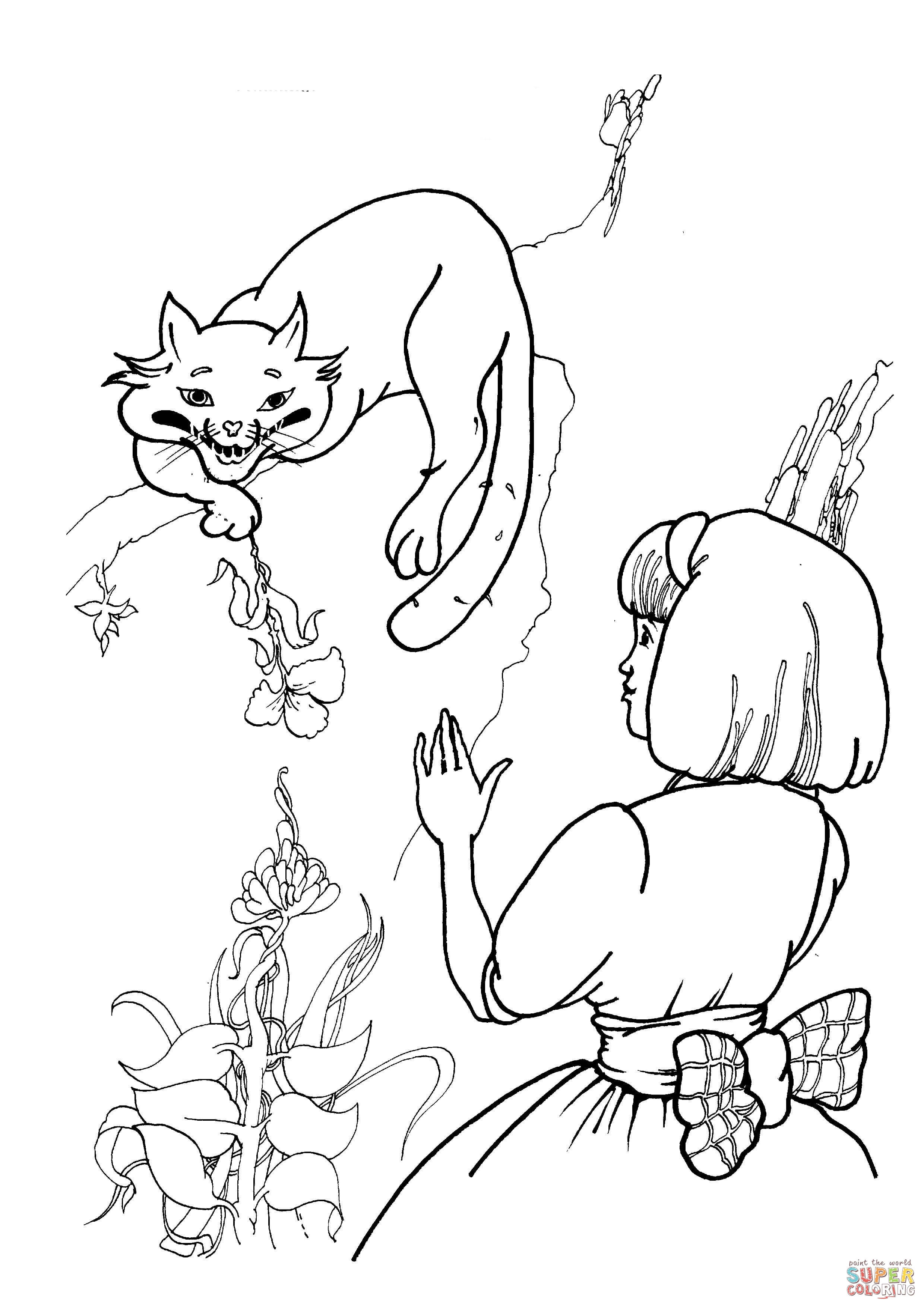 2480x3508 Expert Cheshire Cat Coloring Page With Alice Free Printable Pages