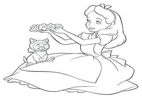 476x333 Disney Alice In Wonderland Coloring Pages Coloring Page