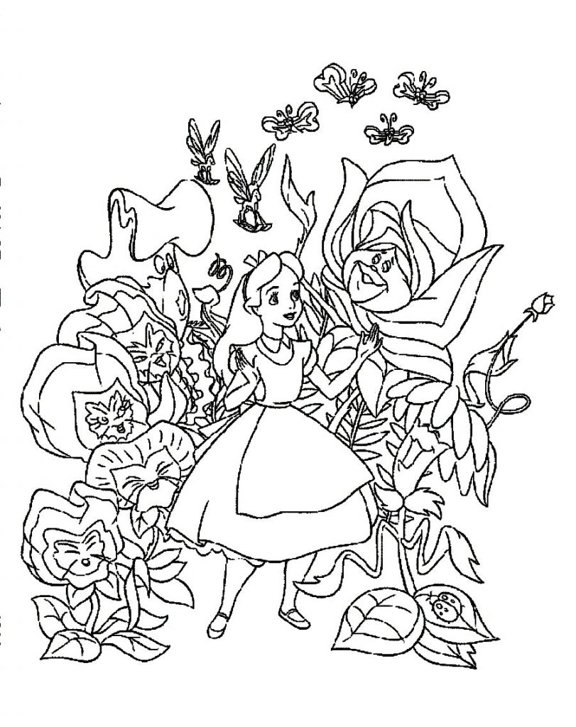811x1024 Free Alice In Wonderland Coloring Pages Cartoon Animals For Adults