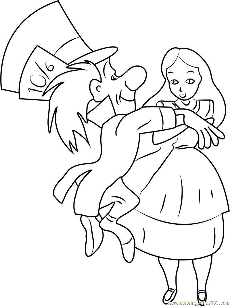 800x1061 Mad Hatter Coloring Page Free Printable Pages