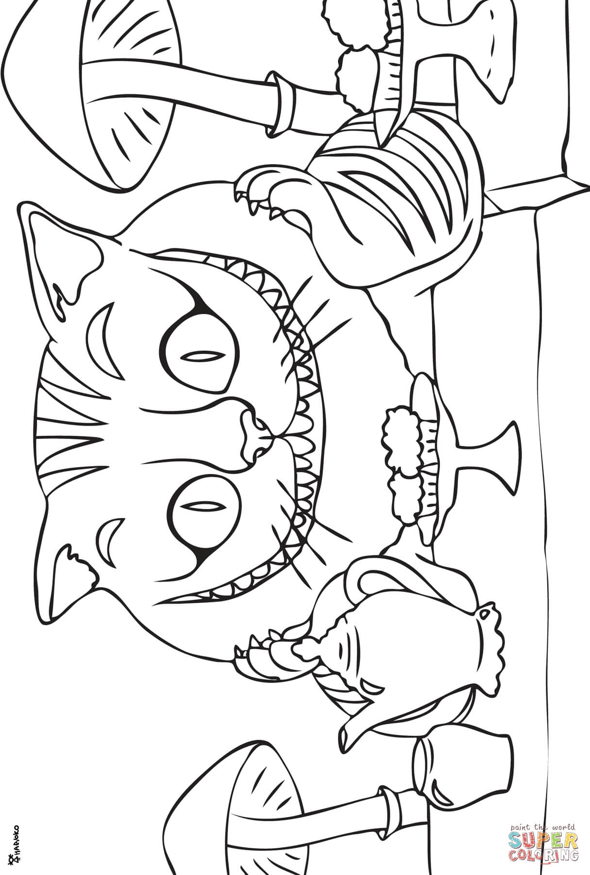 1215x1800 Cheshire Cat Coloring Page Free Printable Pages