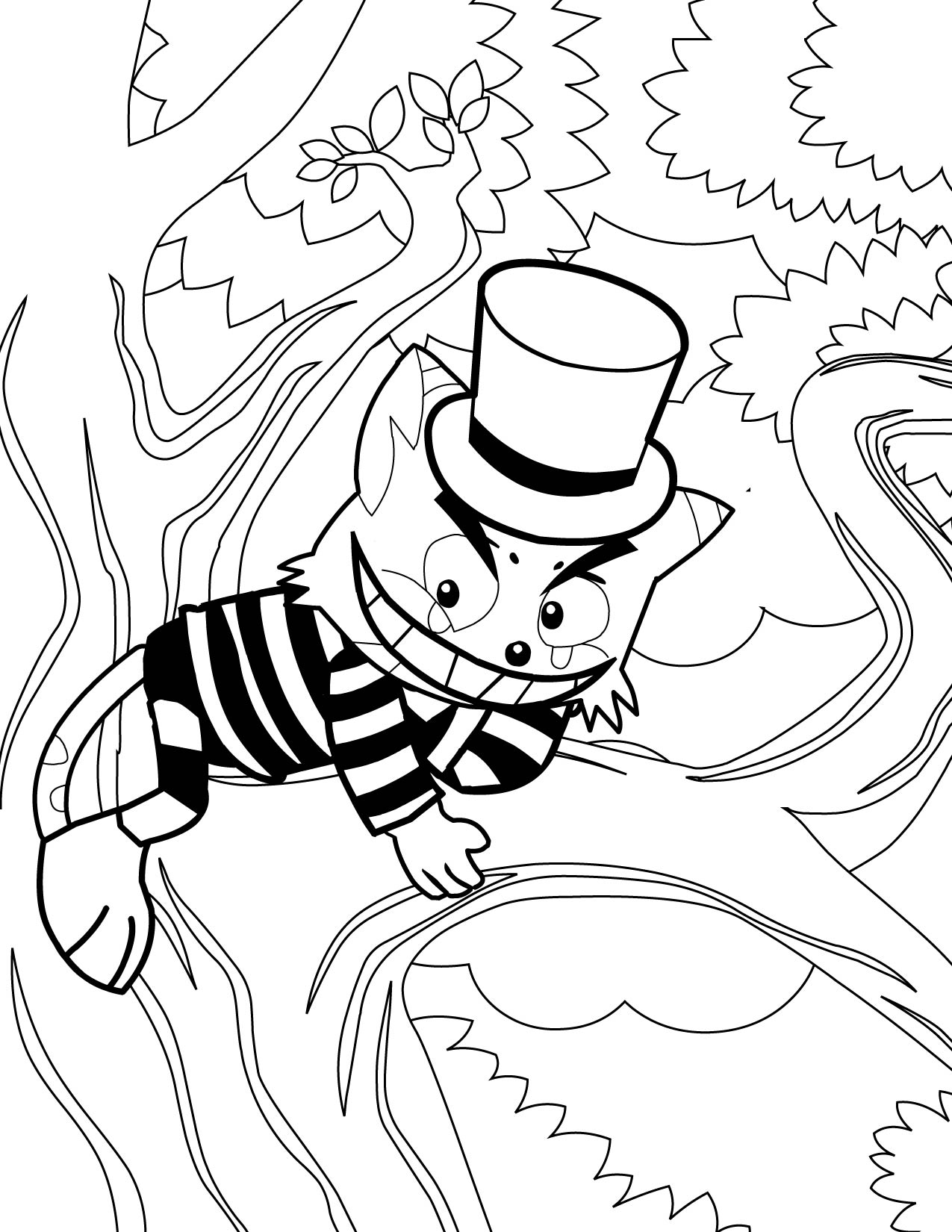 1275x1650 Cheshire Cat Coloring Pages