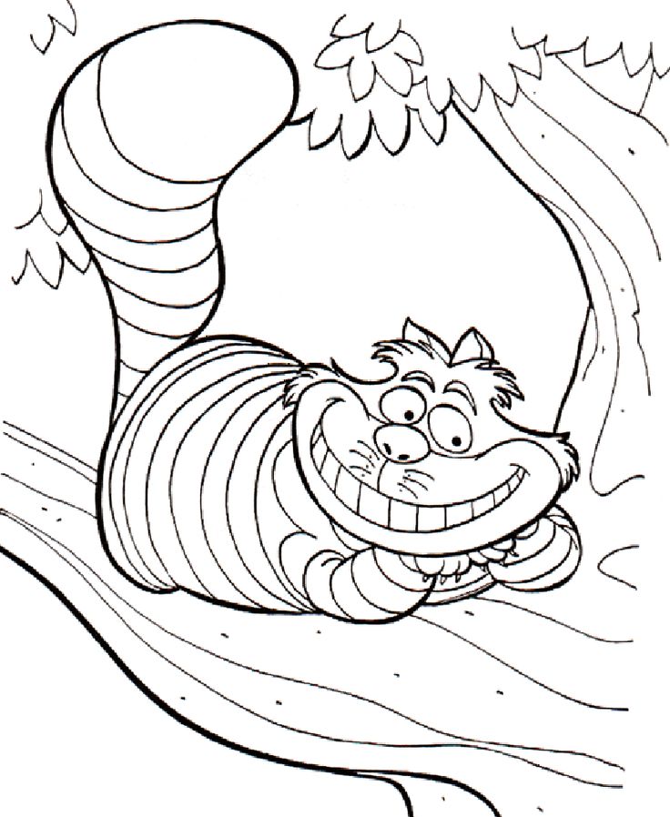 736x898 Cheshire Cat Coloring Sheet Alice Throgh The Looking Glass