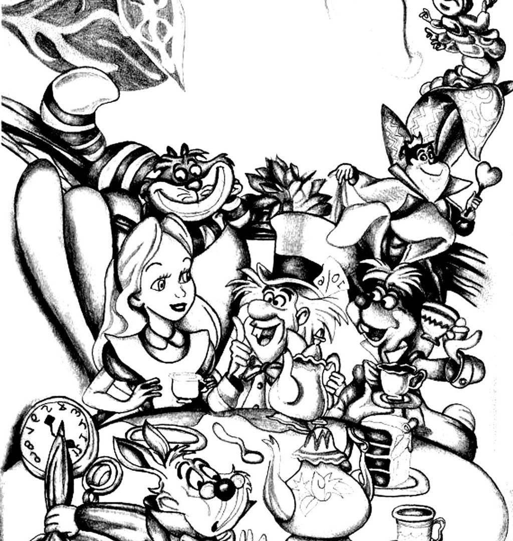 1024x1080 Alice In Wonderlandloring Pages For Girls Cartoon Wonderland