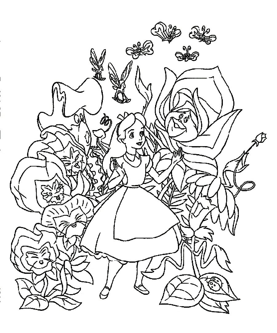 900x1080 Coloring Pages Disney Alice In Wonderland Many Interesting General
