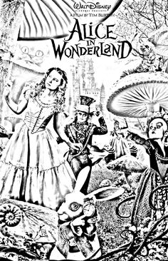 236x366 Tim Burton's Alice In Wonderland Coloring Page We're All Mad