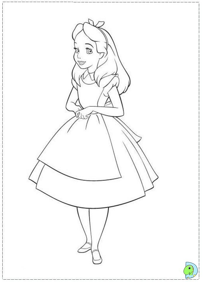 691x960 Alice In Wonderland Coloring Page
