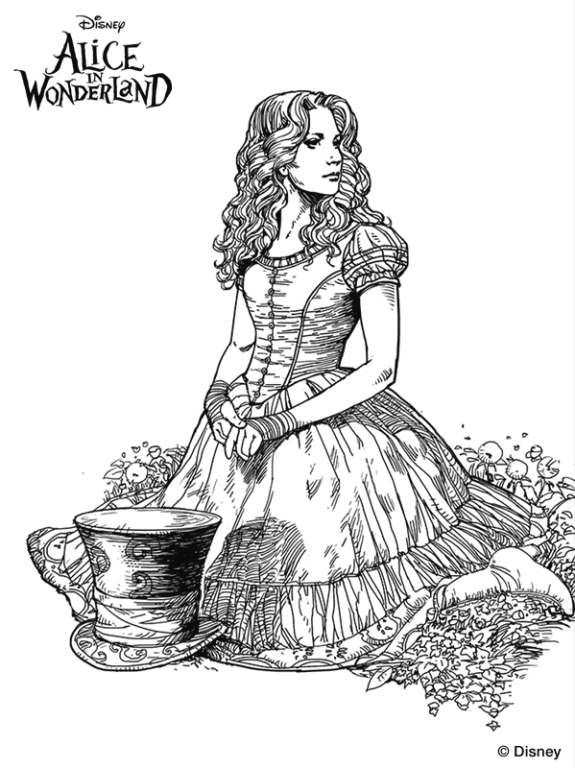 575x768 Kids N Coloring Pages Of Alice In Wonderland
