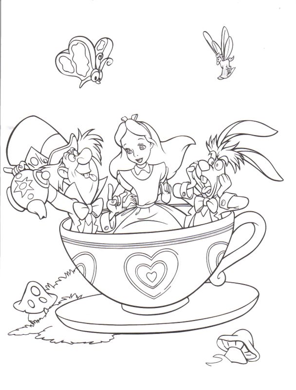 608x800 Alice In Wonderland Disney Coloring Page Lowrider Car Pictures