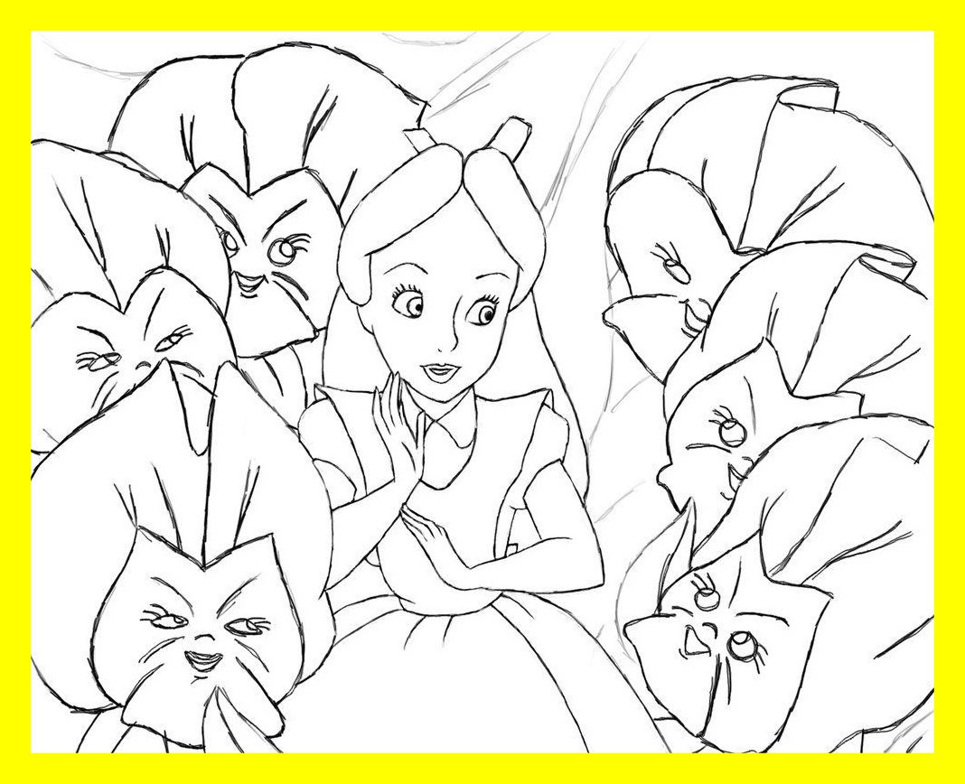 1068x868 Appealing Related With Alice In Wonderland Flower Coloring Pages