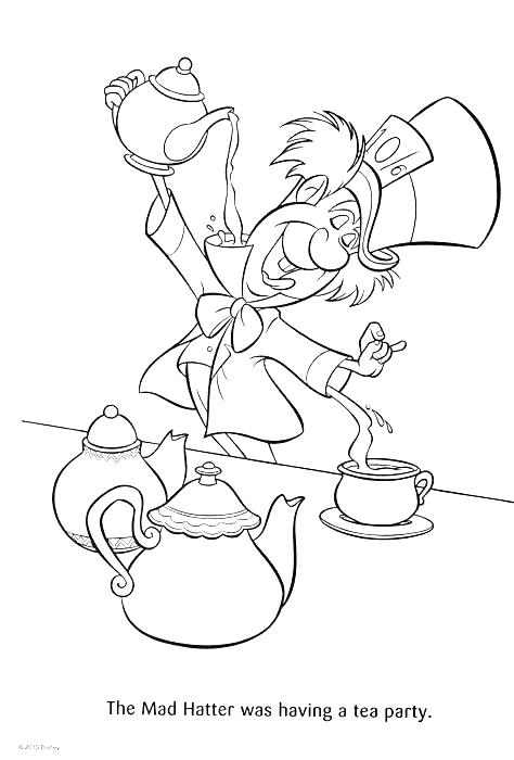 474x700 Alice In Wonderland Tea Party Coloring Pages Coloring Pages Party