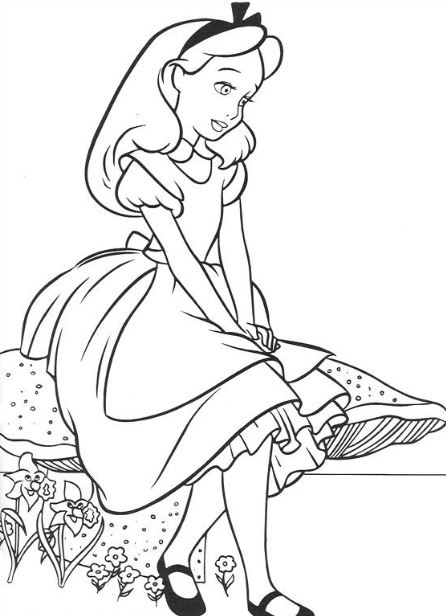 446x616 Alice In Wonderland Coloring Pages Free Download World Knowledge