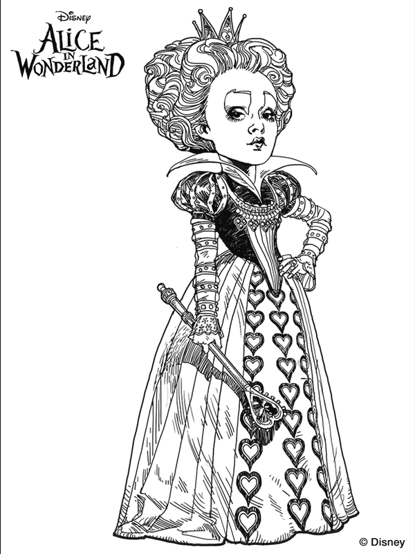 600x800 Tim Burton's Alice In Wonderland Coloring Page Tattoo Ideen