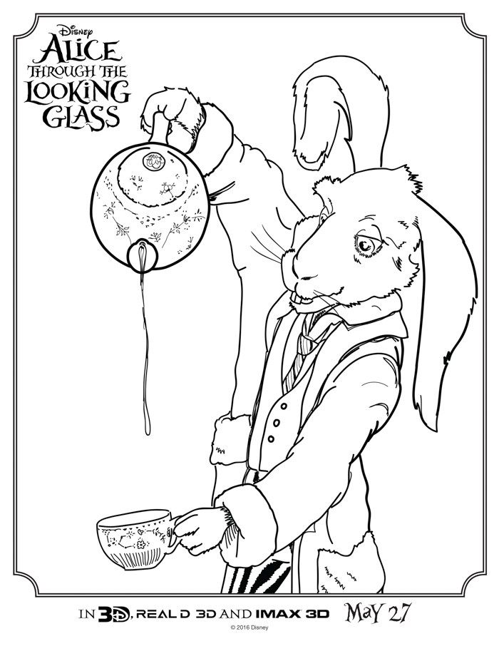 700x906 Alice Through The Looking Glass Coloring Sheets