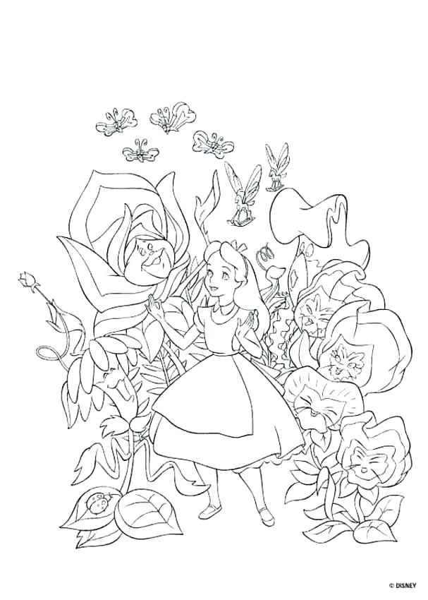 607x850 Alice In Wonderland Caterpillar Colouring Pages In Wonderland Tea
