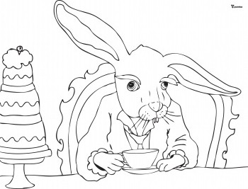 350x267 Alice In Wonderland Coloring Pages Tea Party Coloring Pages