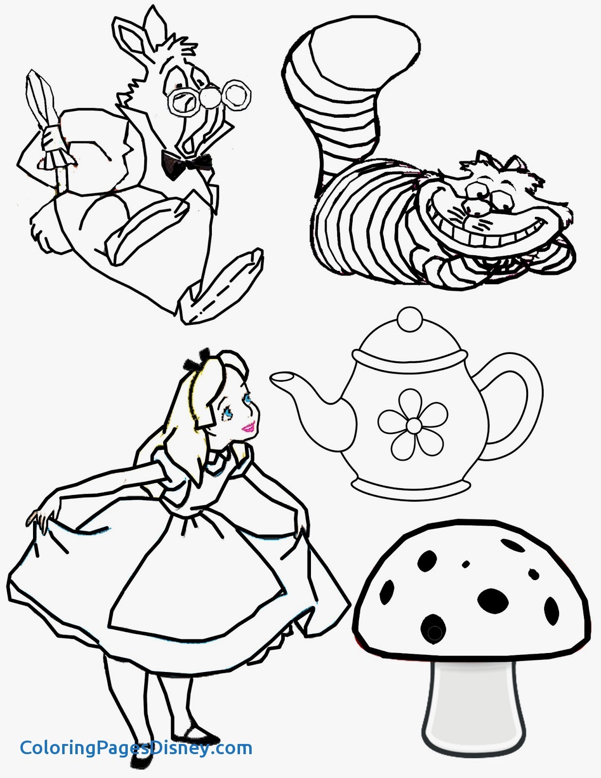 1237x1600 Alice In Wonderland Coloring Pages Awesome Mad Hatter Tea Party