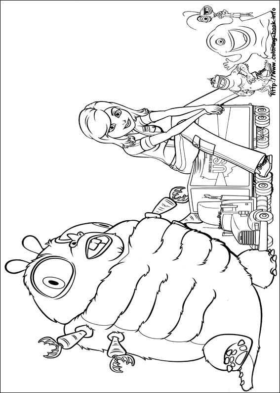 567x794 Monsters Vs Aliens Coloring Picture Coloring And Activities