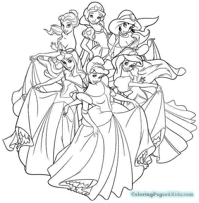 666x681 All Disney Princesses Coloring Pages Coloring Pages For Kids