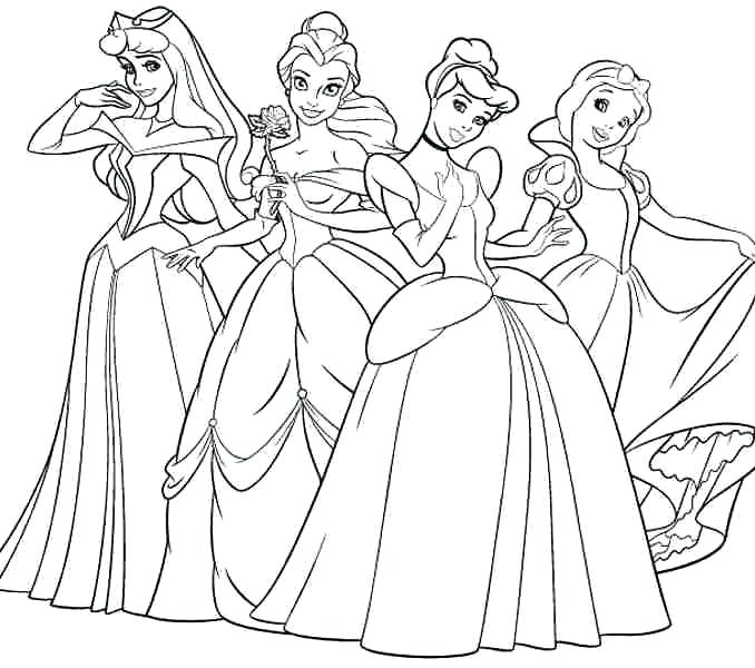 678x600 All Disney Princesses Coloring Pages Princess Colouring All