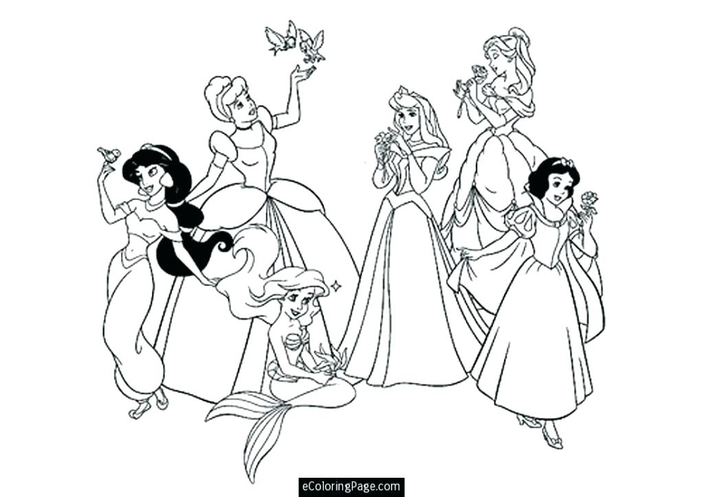 1024x723 All Disney Baby Princesses Coloring Pages All Princesses Coloring