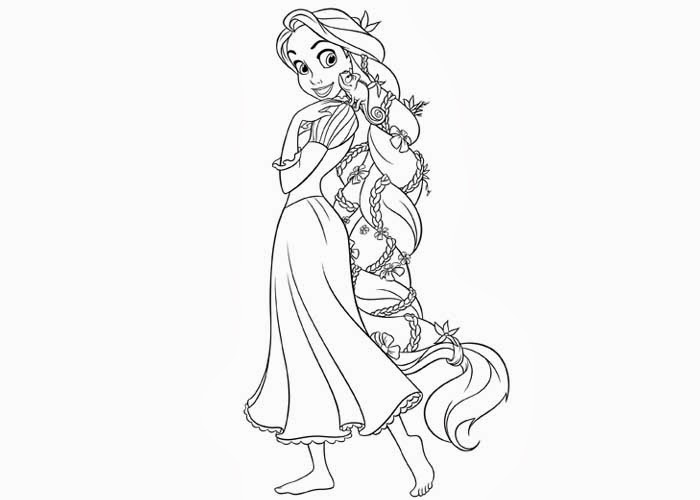 700x500 Disney Coloring Pages Tangled Of Rapunzel