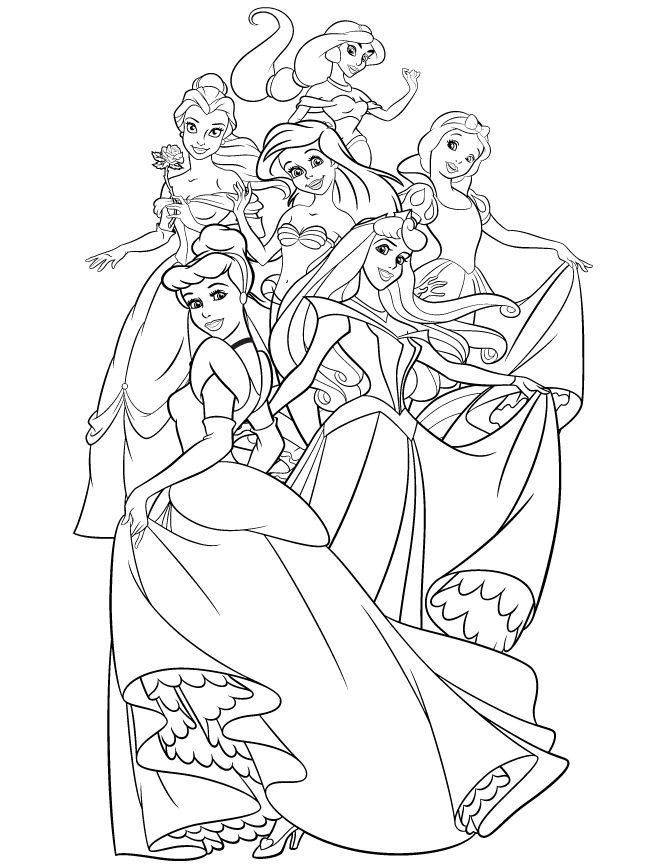 670x867 All Disney Princess Coloring Pages Color Bros