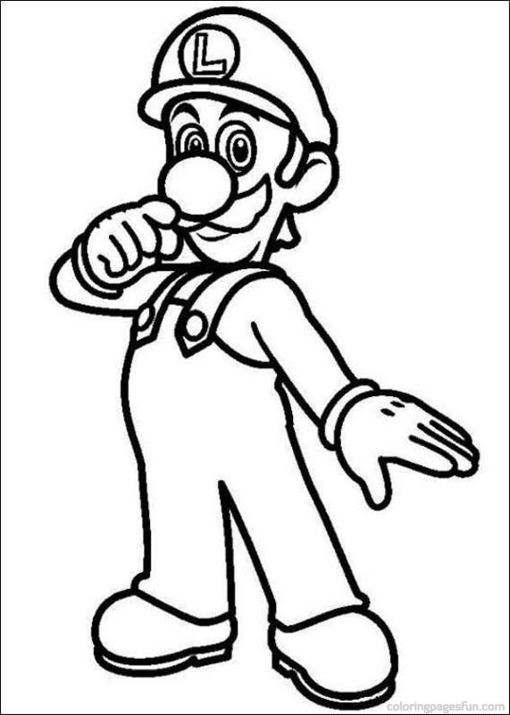 571x800 Mario Characters Coloring Page Free Download