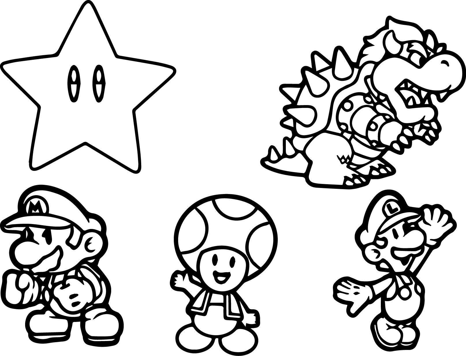 1614x1233 Mario Characters Coloring Pages Acpra