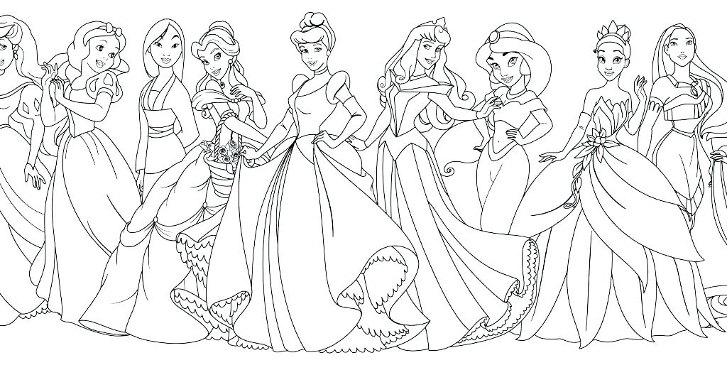 1024x514 Belle Coloring Pages Princess Coloring Pages Print Free Baby