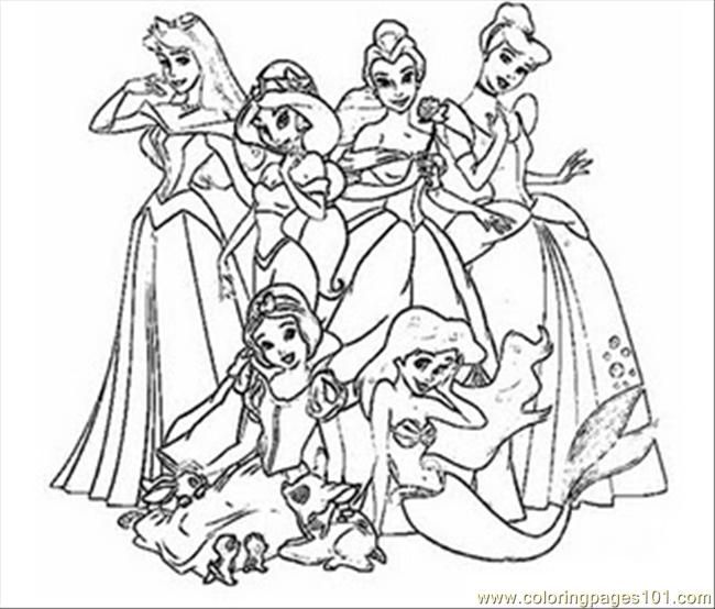 650x554 All Princess Coloring Pages Free Printable Coloring Page Disney