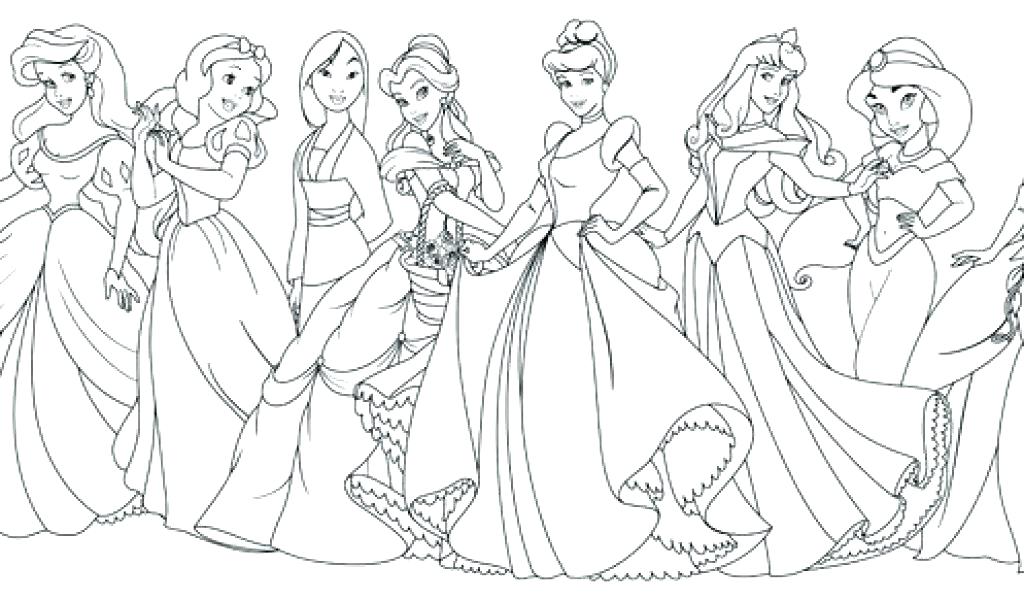 1024x600 Disney Princesses Coloring Pages