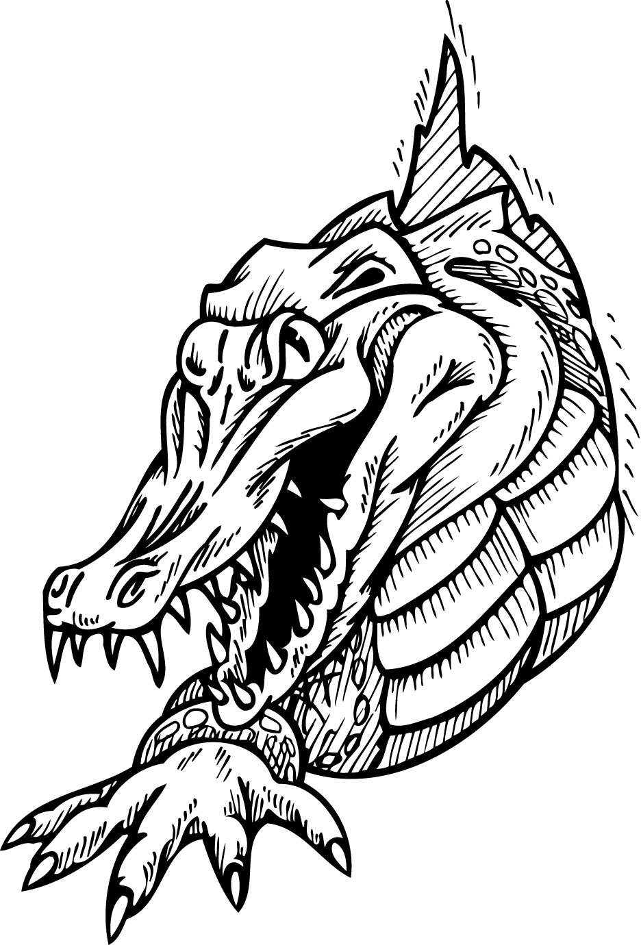 936x1380 Coloring Page Of Scary Alligator For Preschoolers