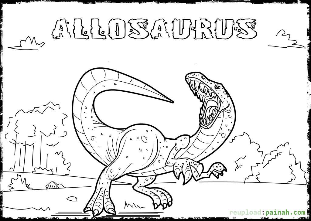 1024x728 Best Allosaurus Coloring Page For Coloring Pages Online