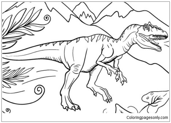 588x422 Dinosaur Allosaurus Coloring Page