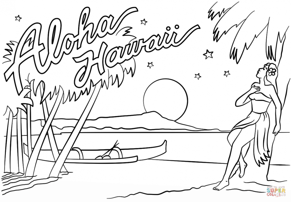 936x650 Aloha Hawaii Coloring Page Printable Pages Aloha Page Adult