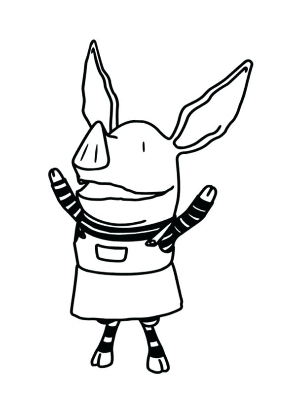 600x834 Olivia The Pig Coloring Pages The Pig Is So Happy Coloring Page