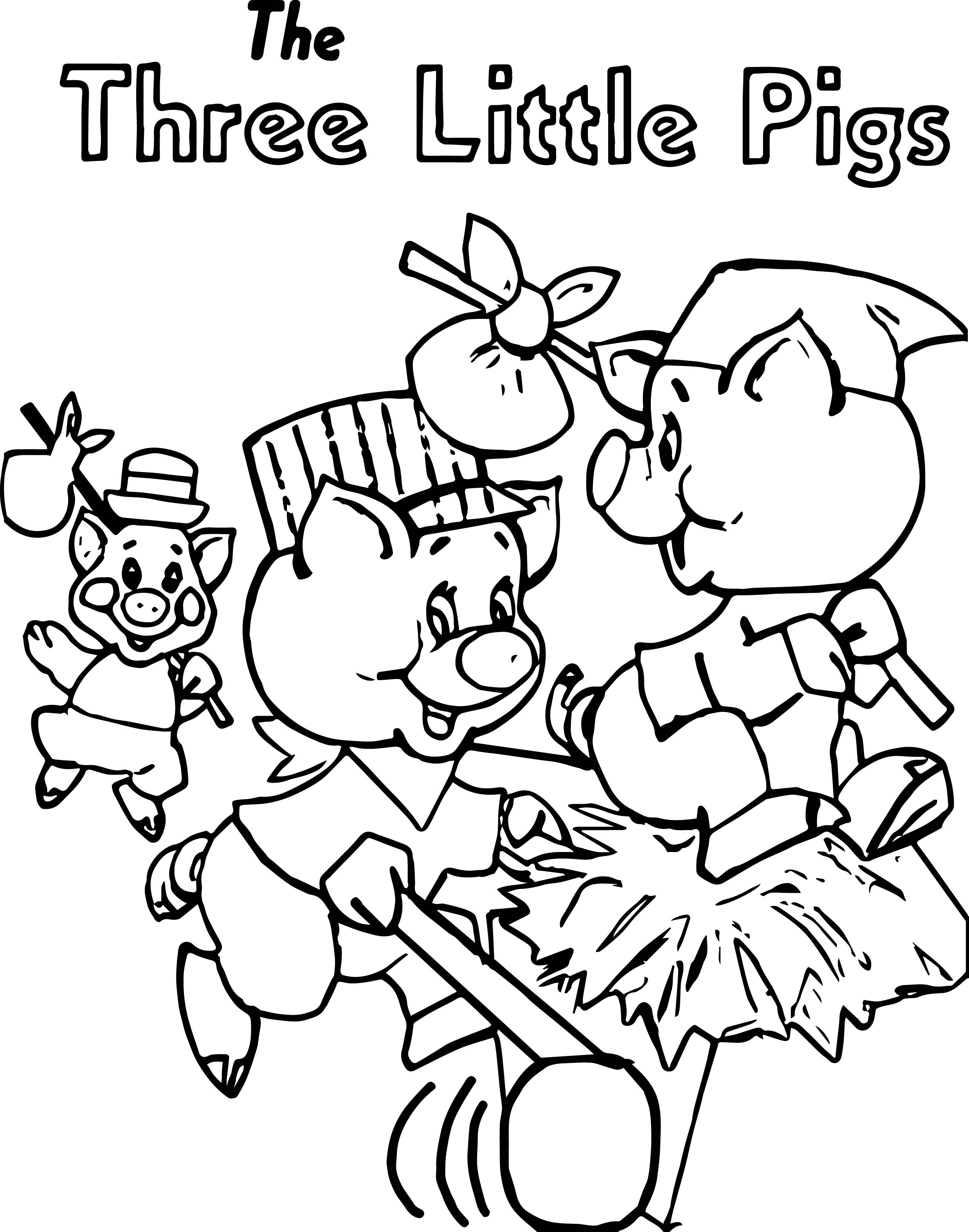 2476x3148 Running The Three Little Pigs Coloring Page Wecoloringpage