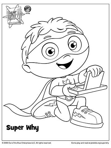 360x480 Super Why Coloring Book Pages From Pbs